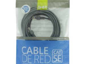 CABLE DE RED UTP CAT5E GHIA 100COBRE GRIS RJ45 5M 15 PIES PATCH CORD