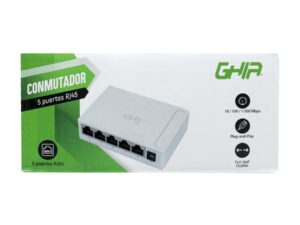 SWITCH GHIA 5 PUERTOS RJ45 10/100/1000 MBPS NO ADMINISTRABLE AUTO MDI/MDIX HALF FULL DUPLEX // GIGABIT