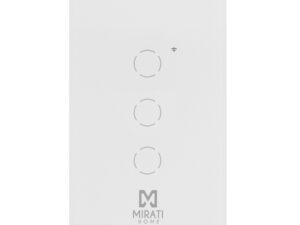 APAGADOR INTELIGENTE DE PARED MIRATI DE 3 APAGADORES TOUCH WIFI 2.4HZ BLUETOOTH // COMPATIBLE CON ANDROID E IOS // FUNCIONA CON ALEXA Y ASISTENTE DE GOOGLE